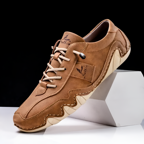 Halden Leather Trainer Desert Oak
